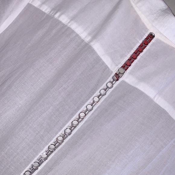 HH Haute Hippie White Chain Button Down Shirt - Picture 6 of 10